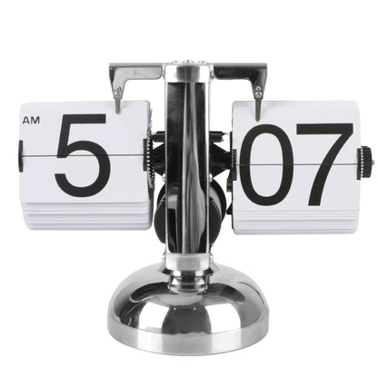 Flip Card Desk Clock with Automatic Number Rotation and Silent Quartz Movement