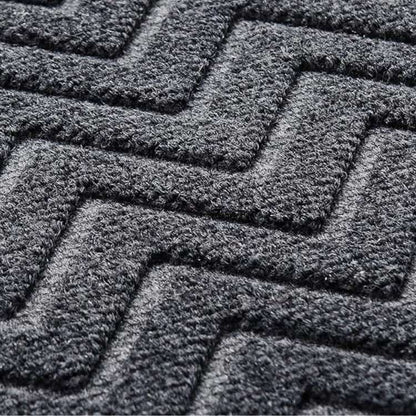Chevron Doormat with Microfibre Dirt-Trap Surface and Non-Slip Rubber Backing, Low-Profile