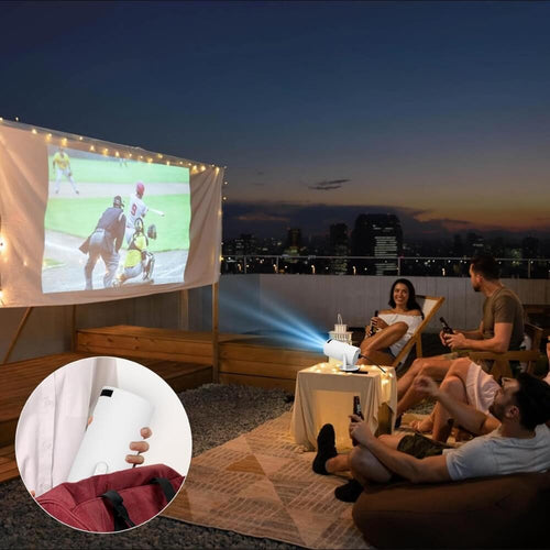 Portable Projector with 130-Inch Screen and 4K Compatible Input, Wireless Mirroring